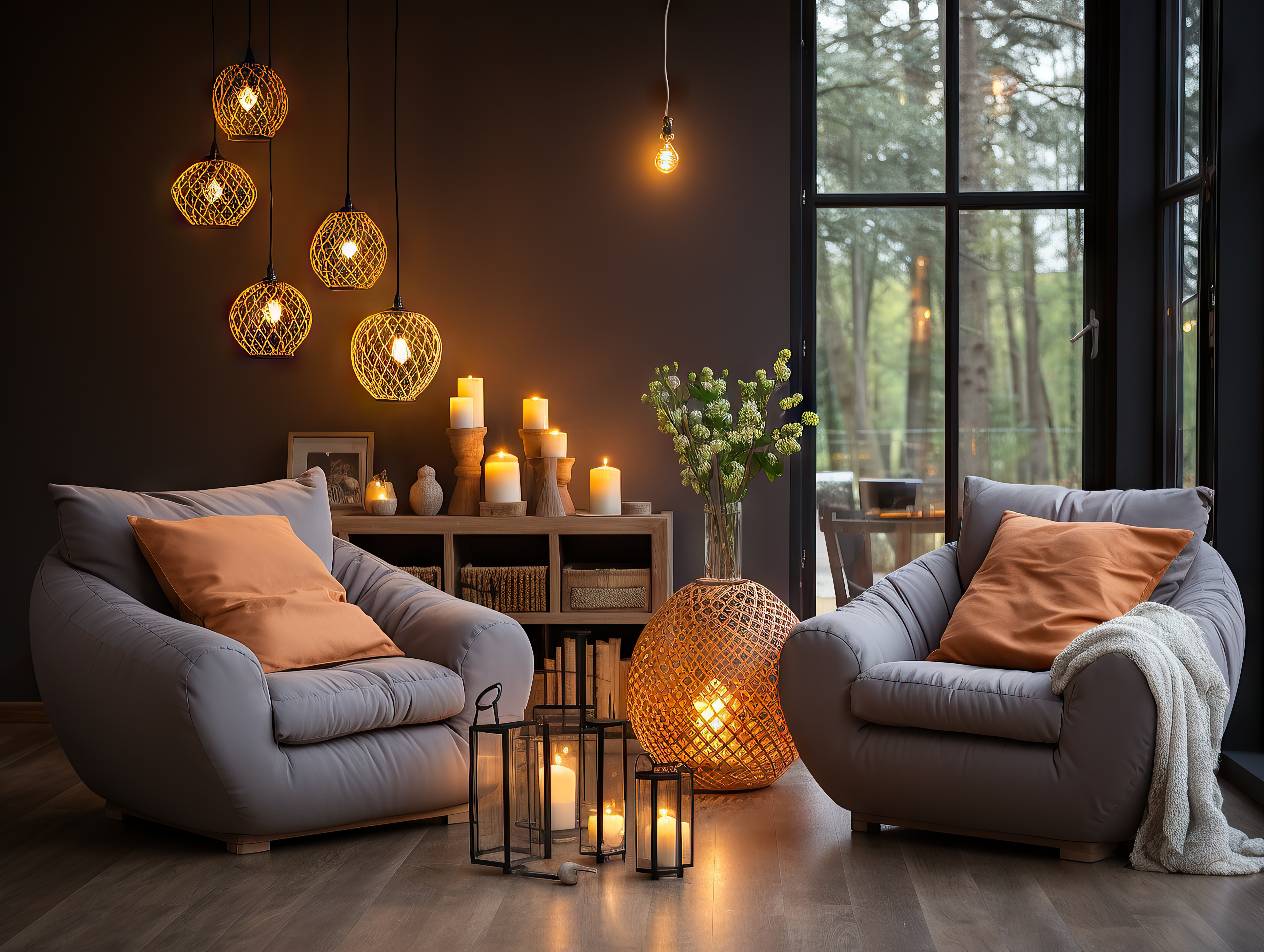 Premium residential interior with soft seating